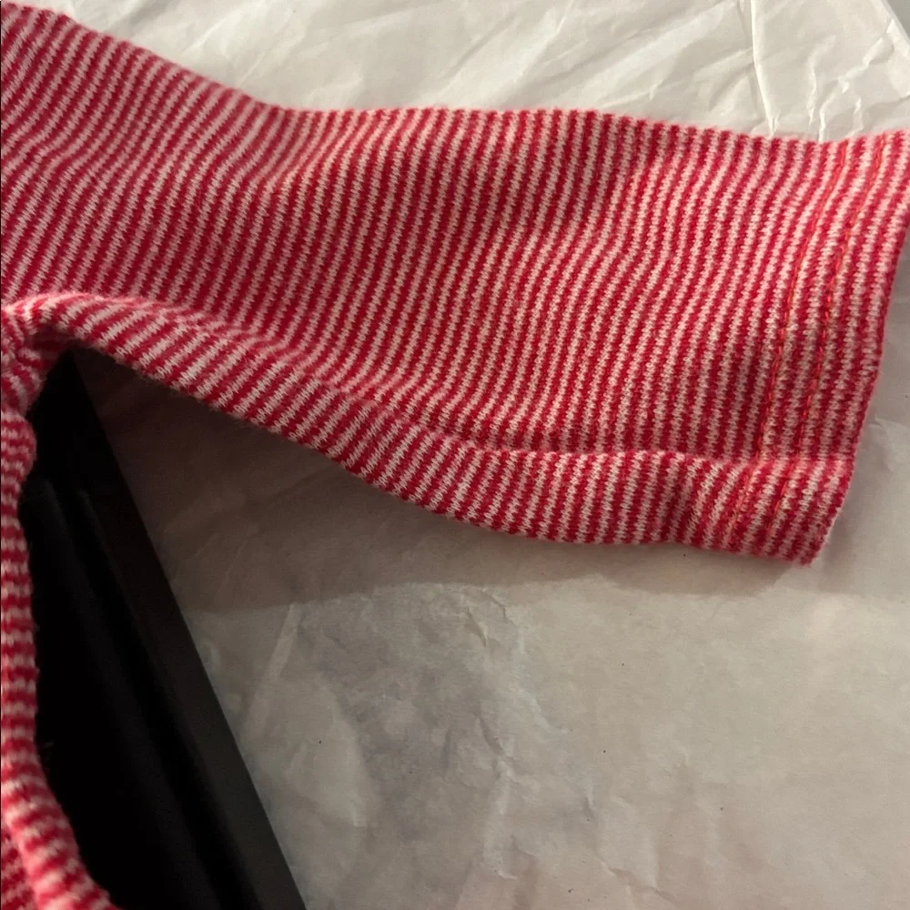 Modern baby Red Striped Baby One piece with Tulle Skirt 6-9 months